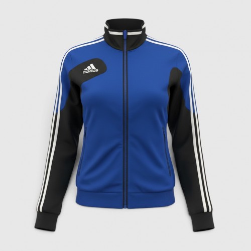 Adidas Teamwear Vintage Color-Block Track Jacket Blue & Black / Pre Owned